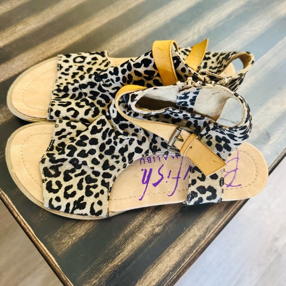 Blowfish Malibu Leopard Print Sandals with Tan Accents - Picture 4 of 10